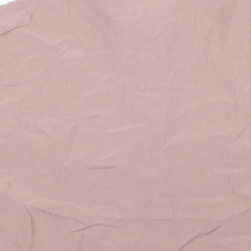 Topshop Womens Pink Viscose Cropped Button-Up Size 6 Collared
