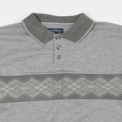 CLUB HOUSE Mens Multicoloured Geometric Polyester Pullover Sweatshirt Size XL