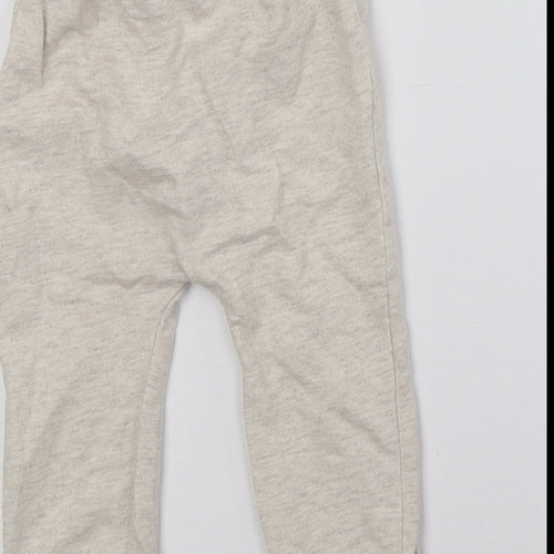 Rabbit + Bear Baby Beige 100% Cotton Jogger Trousers Size 3-6 Months