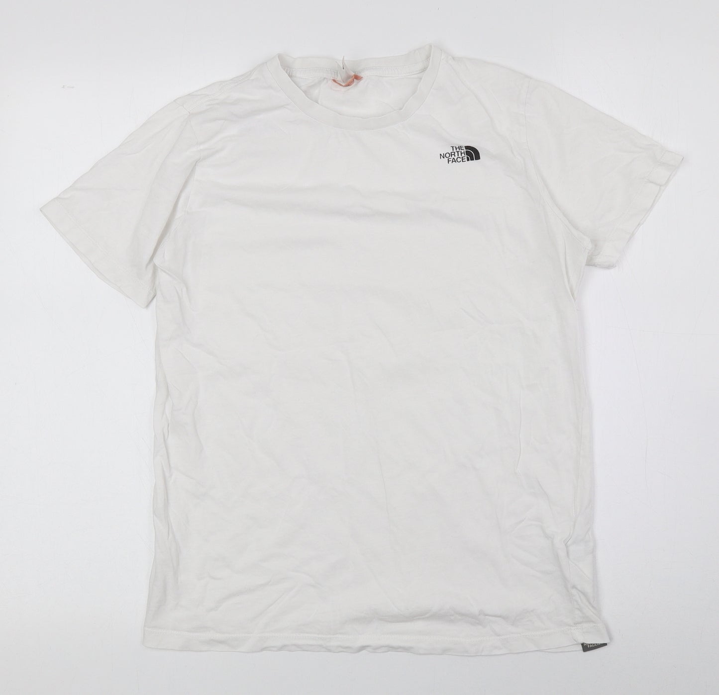 The North Face Boys White 100% Cotton Basic T-Shirt Size XL Crew Neck - Logo