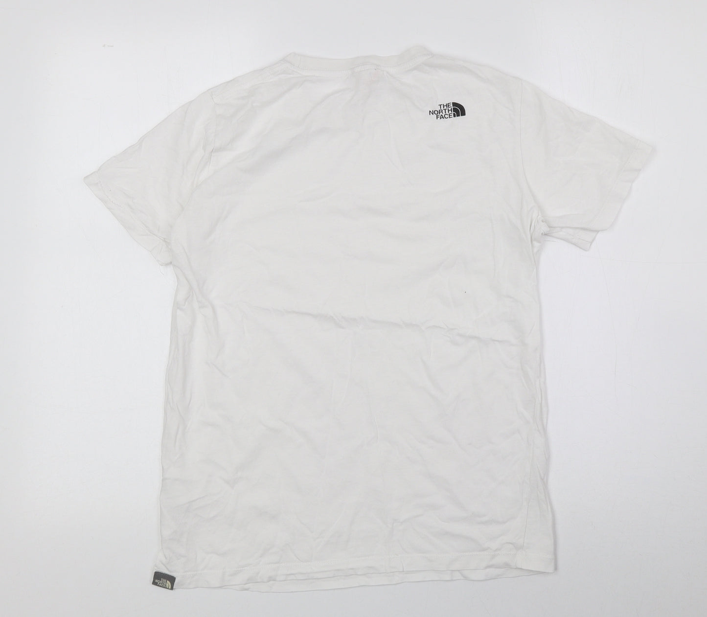 The North Face Boys White 100% Cotton Basic T-Shirt Size XL Crew Neck - Logo