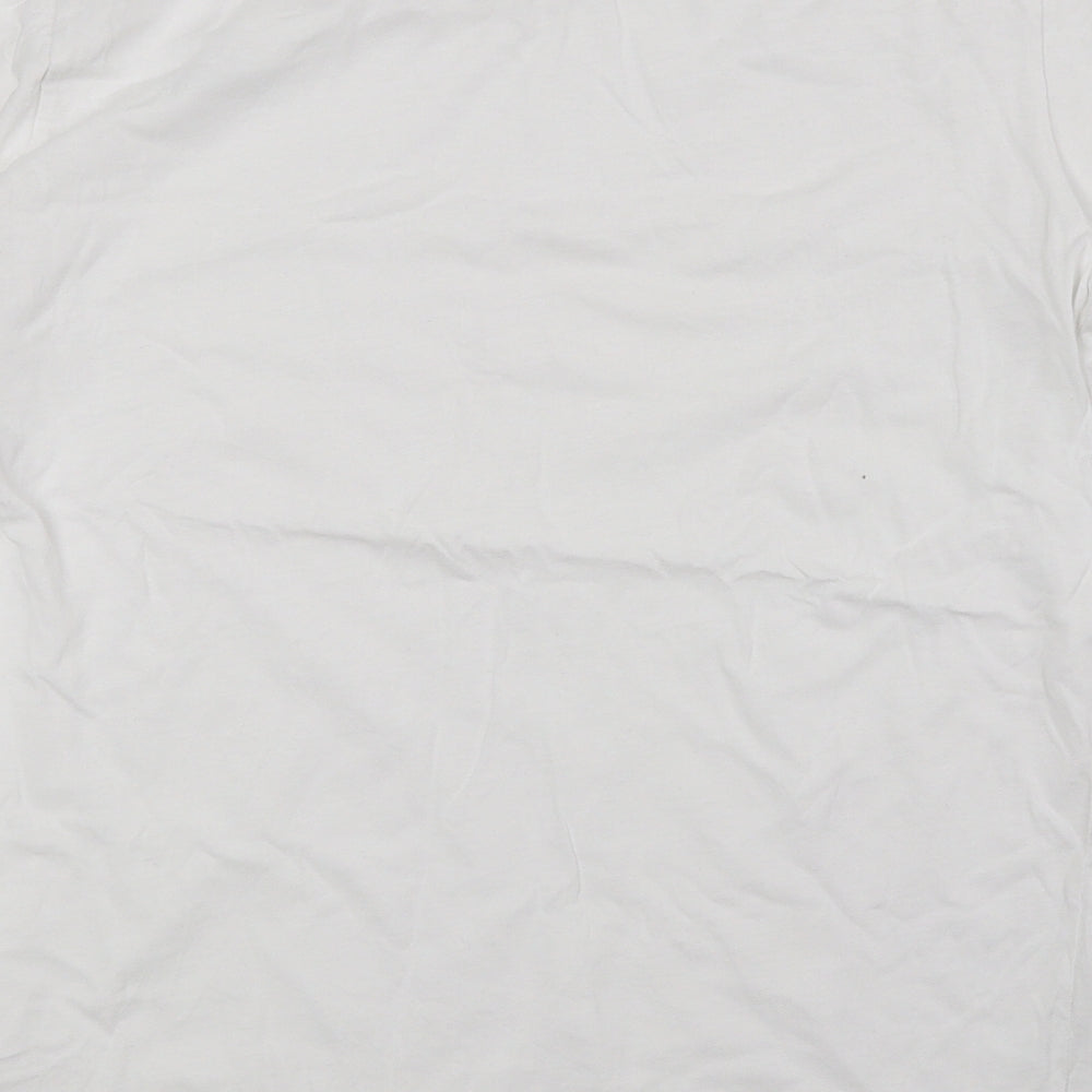 The North Face Boys White 100% Cotton Basic T-Shirt Size XL Crew Neck - Logo