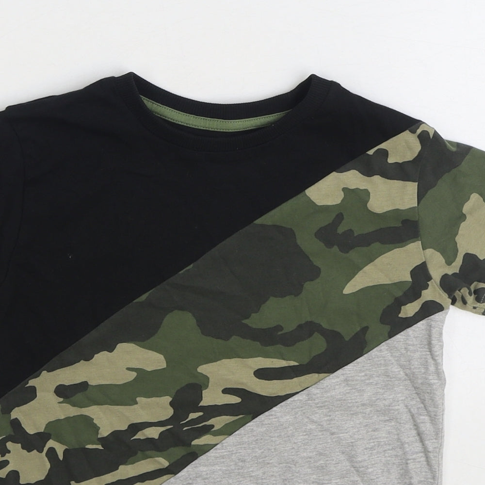 NEXT Boys Multicoloured Camouflage Cotton Basic T-Shirt Size 5-6 Years Round Neck Pullover