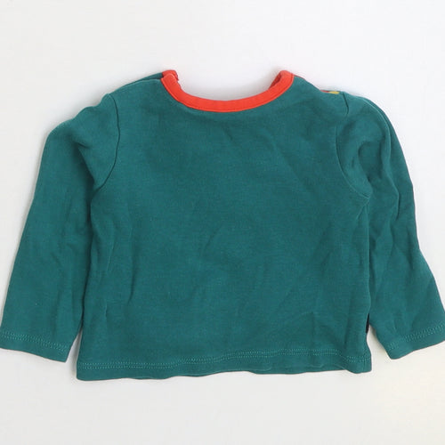 TU Baby Green 100% Cotton Basic T-Shirt Size 3-6 Months Round Neck Snap - Elf Christmas