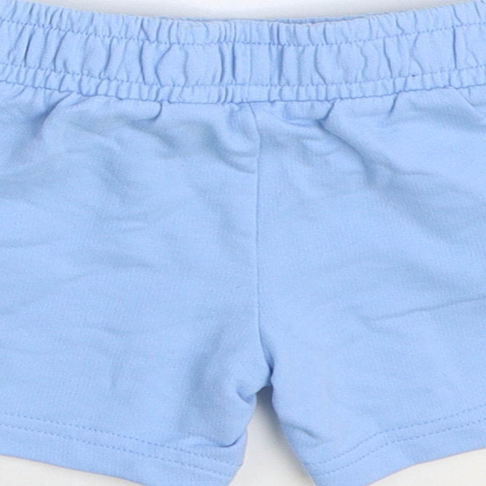 Dunnes Stores Boys Blue 100% Cotton Cropped Trousers Size 9-12 Months Drawstring