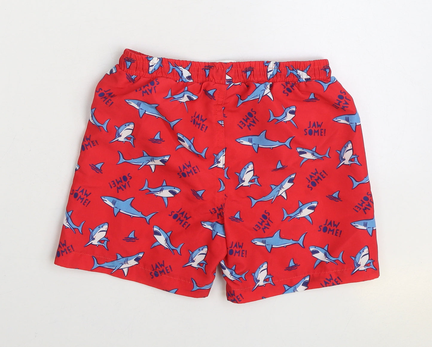 Hello Summer Boys Multicoloured Geometric Polyester Sweat Shorts Size 7-8 Years Regular Drawstring - Shark Swimwear