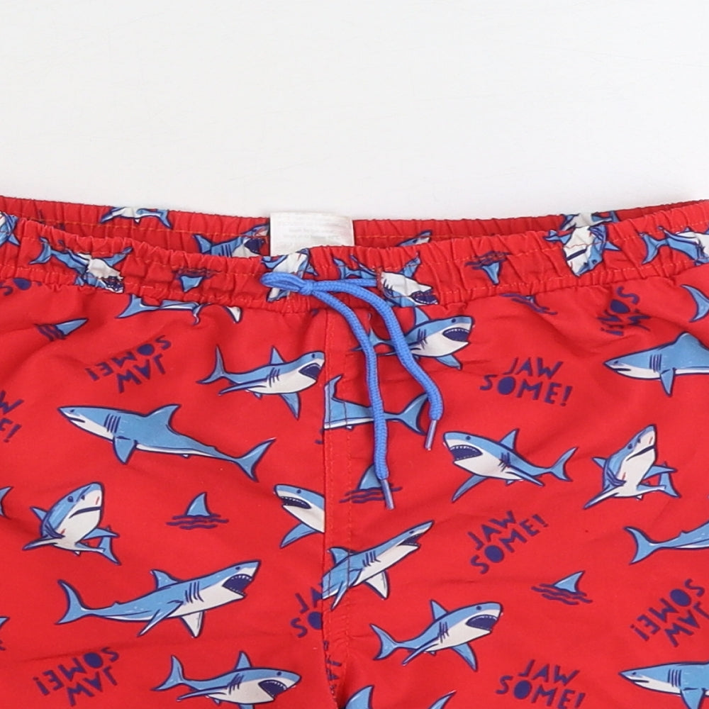 Hello Summer Boys Multicoloured Geometric Polyester Sweat Shorts Size 7-8 Years Regular Drawstring - Shark Swimwear