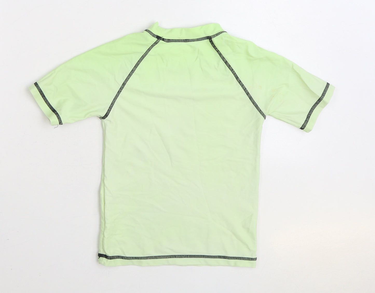 Matalan Boys Green Polyester Basic T-Shirt Size 4-5 Years Mock Neck Pullover - Rash guard