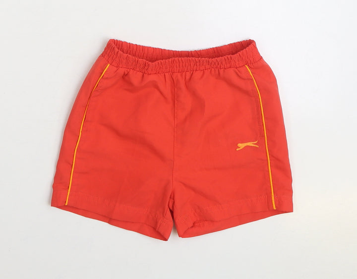 Slazenger Boys Red Polyester Sweat Shorts Size 3-4 Years Regular Drawstring - Swim Wear