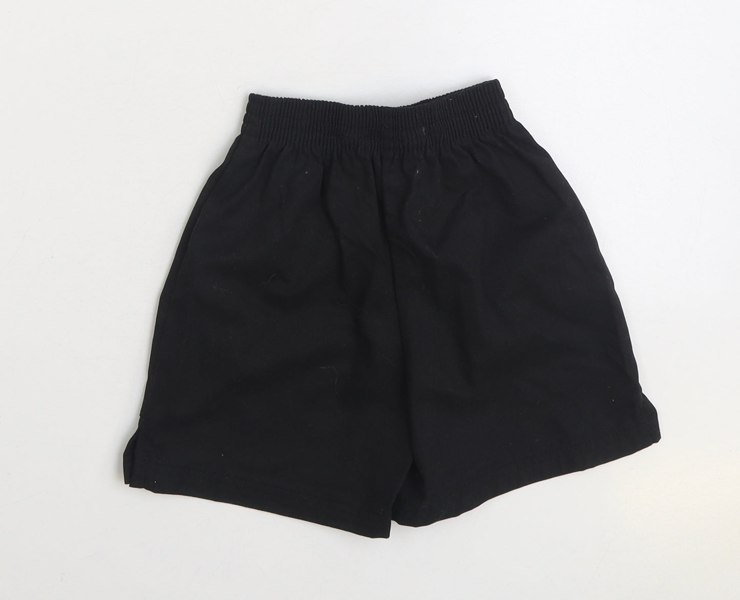 David Luke Boys Black Cotton Sweat Shorts Size 6-7 Years Regular