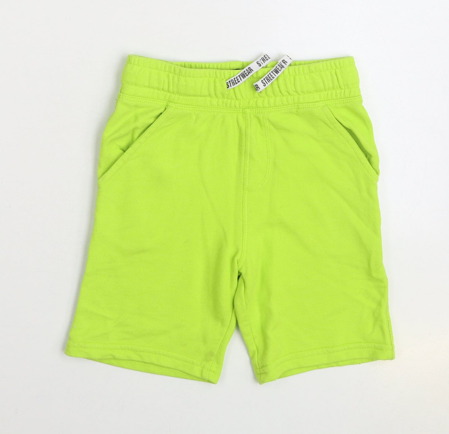 F&F Boys Green Cotton Sweat Shorts Size 6-7 Years Regular Drawstring