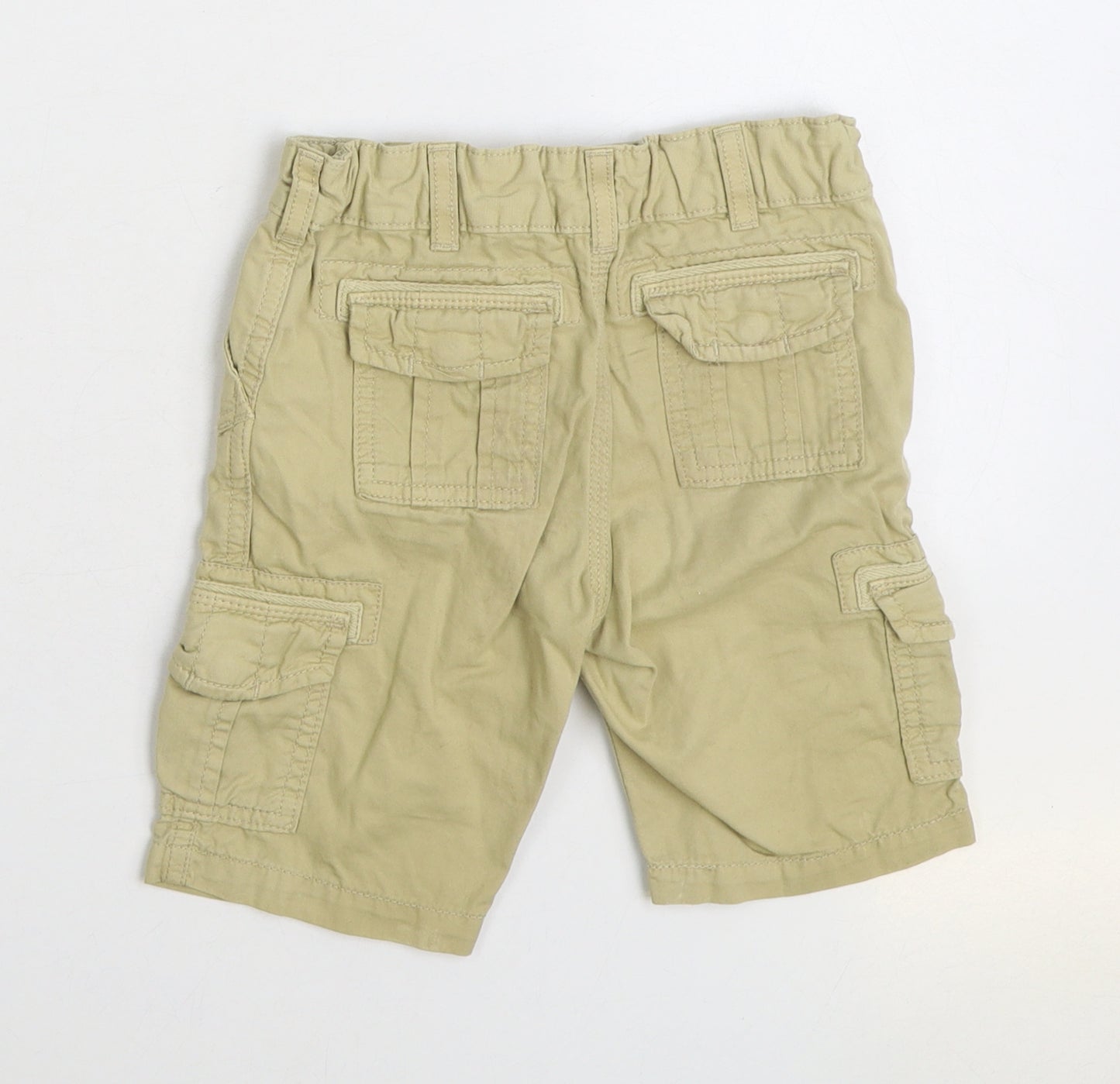 Marks and Spencer Boys Beige Cotton Cargo Trousers Size 3-4 Years Regular Zip