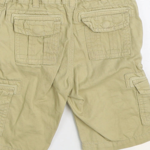 Marks and Spencer Boys Beige Cotton Cargo Trousers Size 3-4 Years Regular Zip