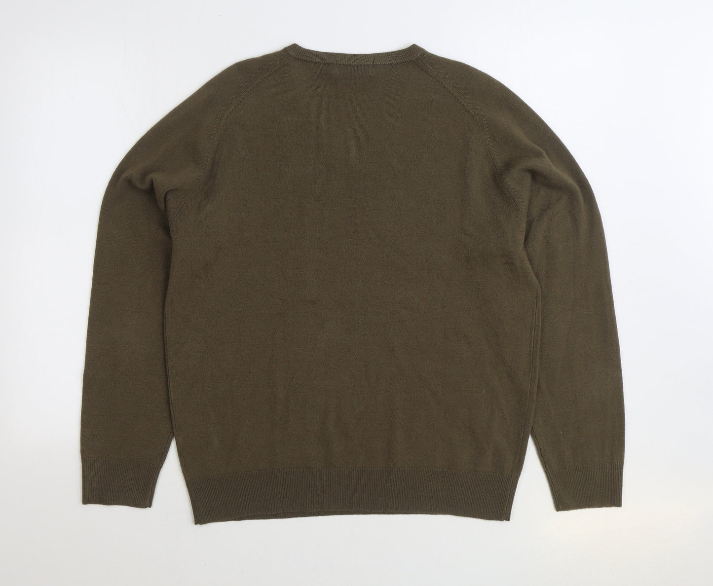 Blue Harbour Mens Brown V-Neck Acrylic Pullover Jumper Size M