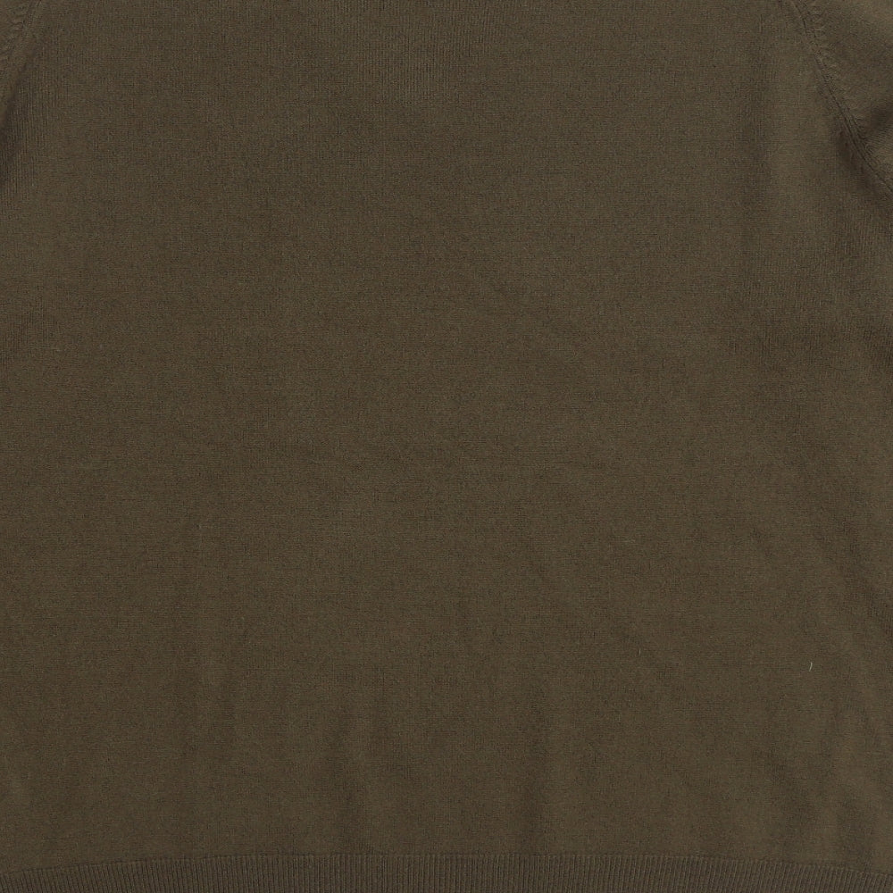 Blue Harbour Mens Brown V-Neck Acrylic Pullover Jumper Size M