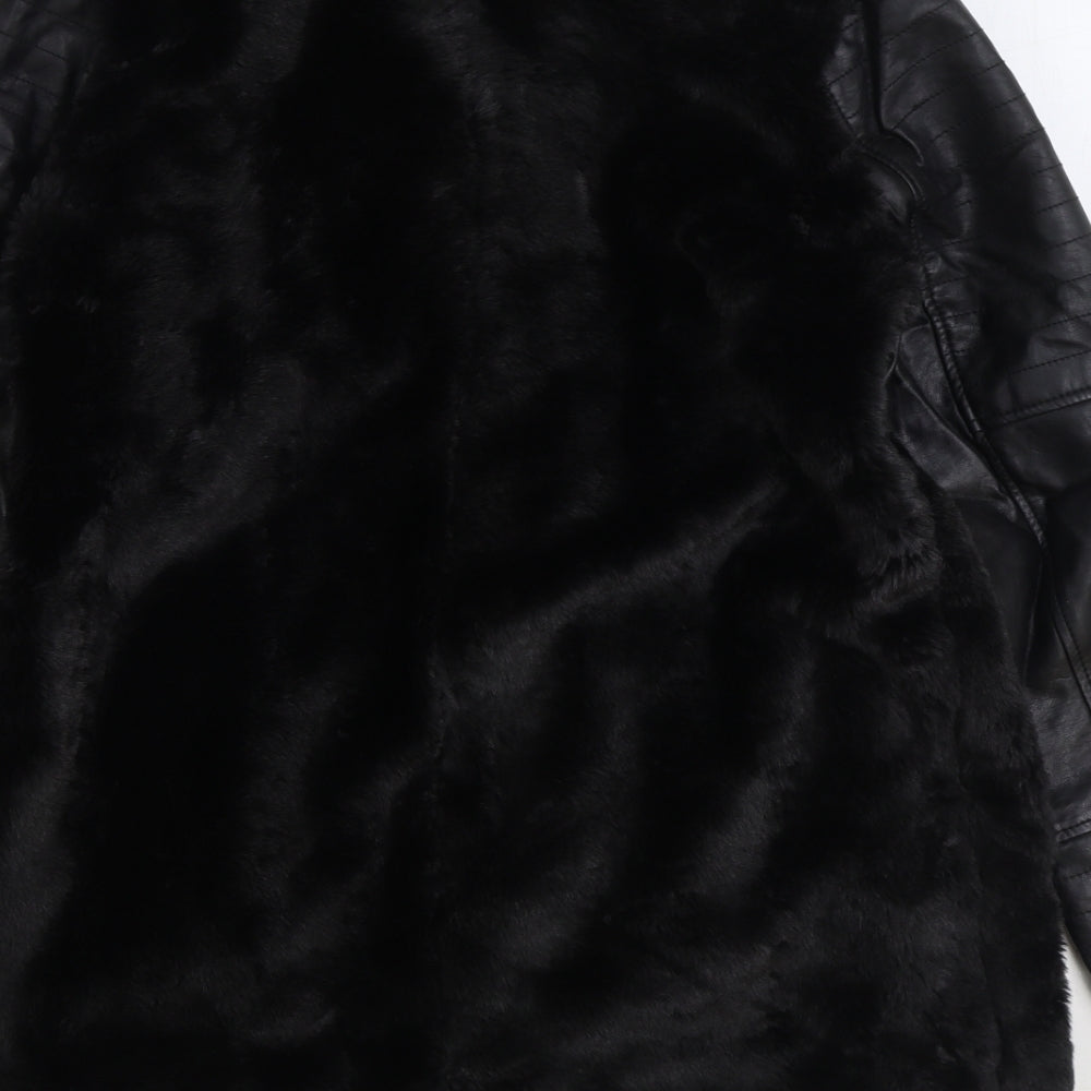Atmosphere Womens Black Jacket Size 16 Zip - Faux Fur