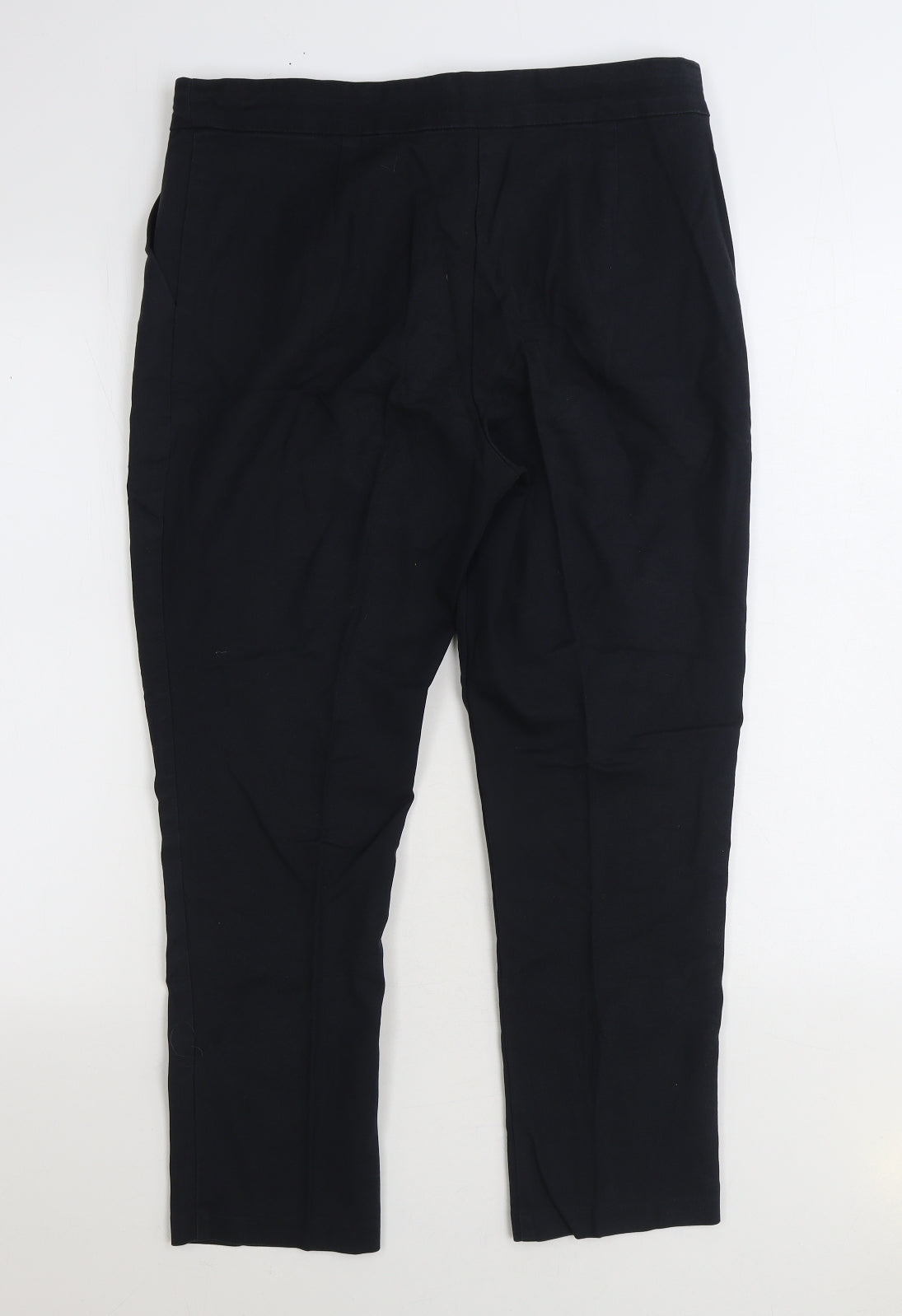 F&F Womens Black Polyester Trousers Size 14 L25 in Regular Zip
