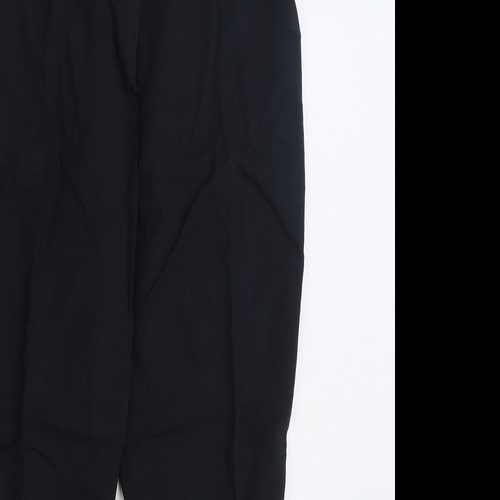 F&F Womens Black Polyester Trousers Size 14 L25 in Regular Zip