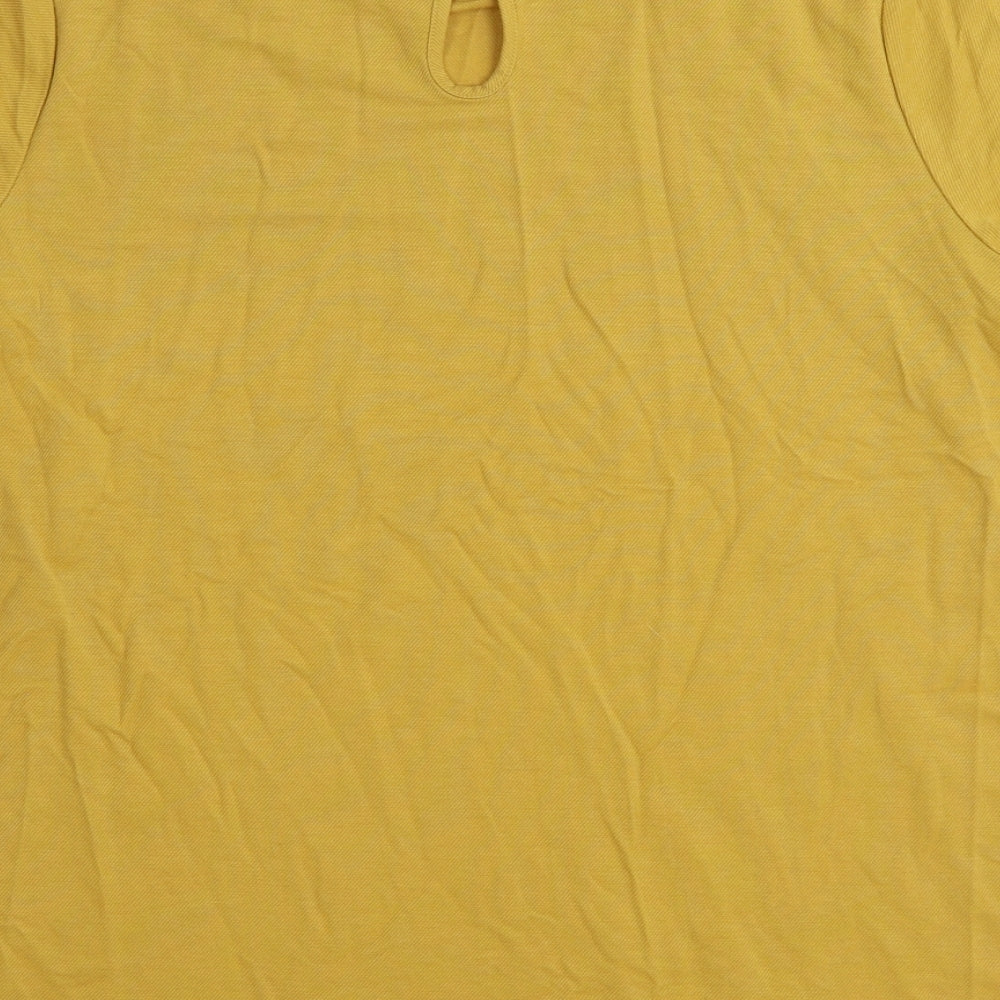 NEXT Womens Yellow Viscose Basic Blouse Size 18 Round Neck