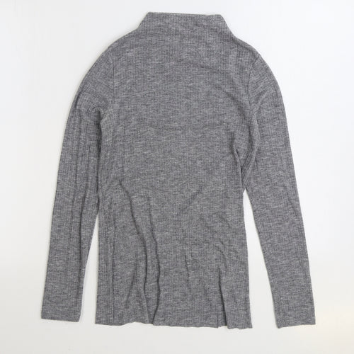River Island Womens Grey Mock Neck Polyester Pullover Jumper Size 8