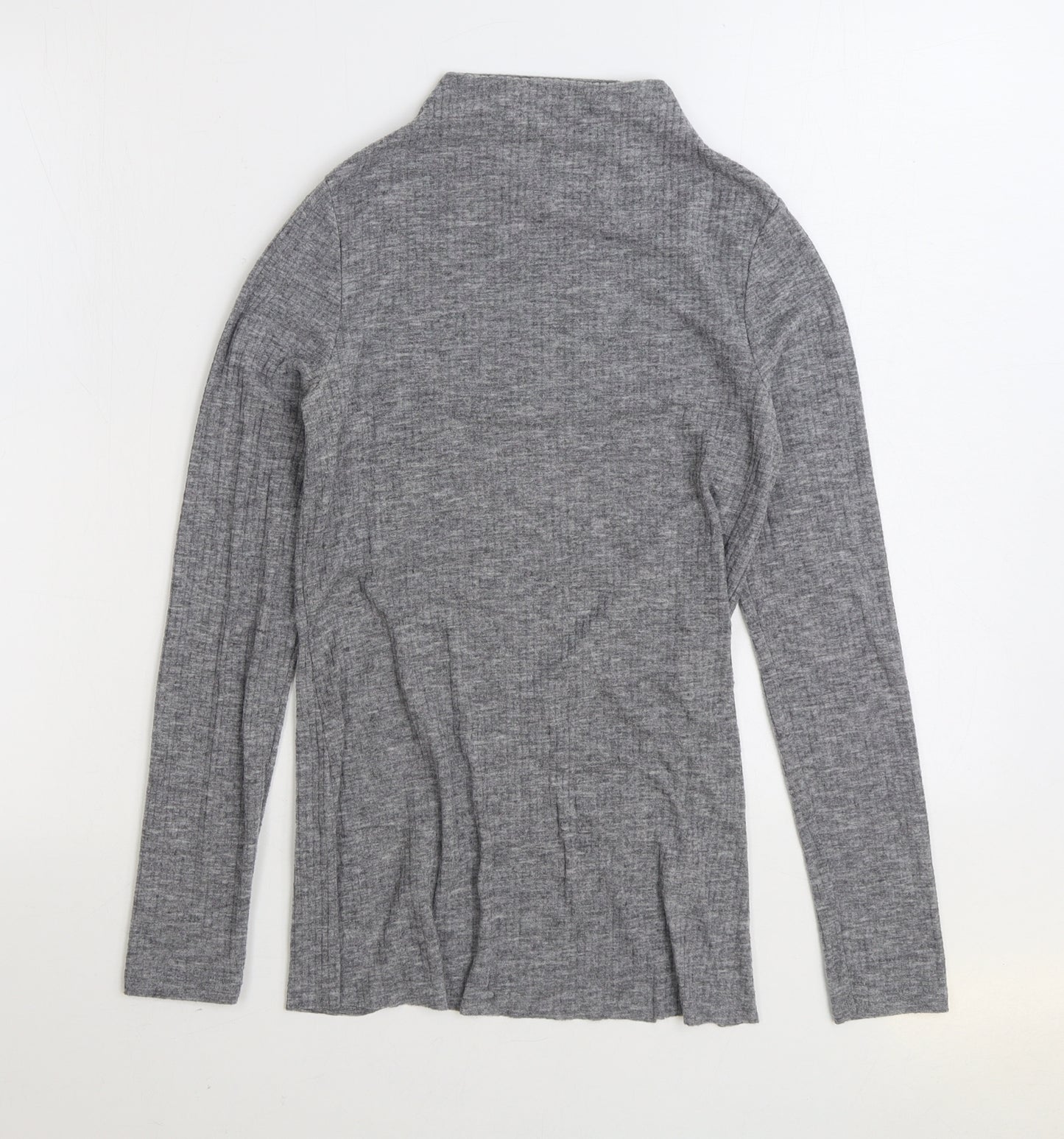 River Island Womens Grey Mock Neck Polyester Pullover Jumper Size 8
