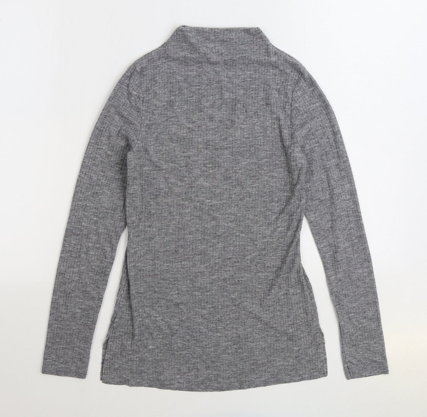 River Island Womens Grey Mock Neck Polyester Pullover Jumper Size 8