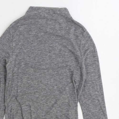River Island Womens Grey Mock Neck Polyester Pullover Jumper Size 8