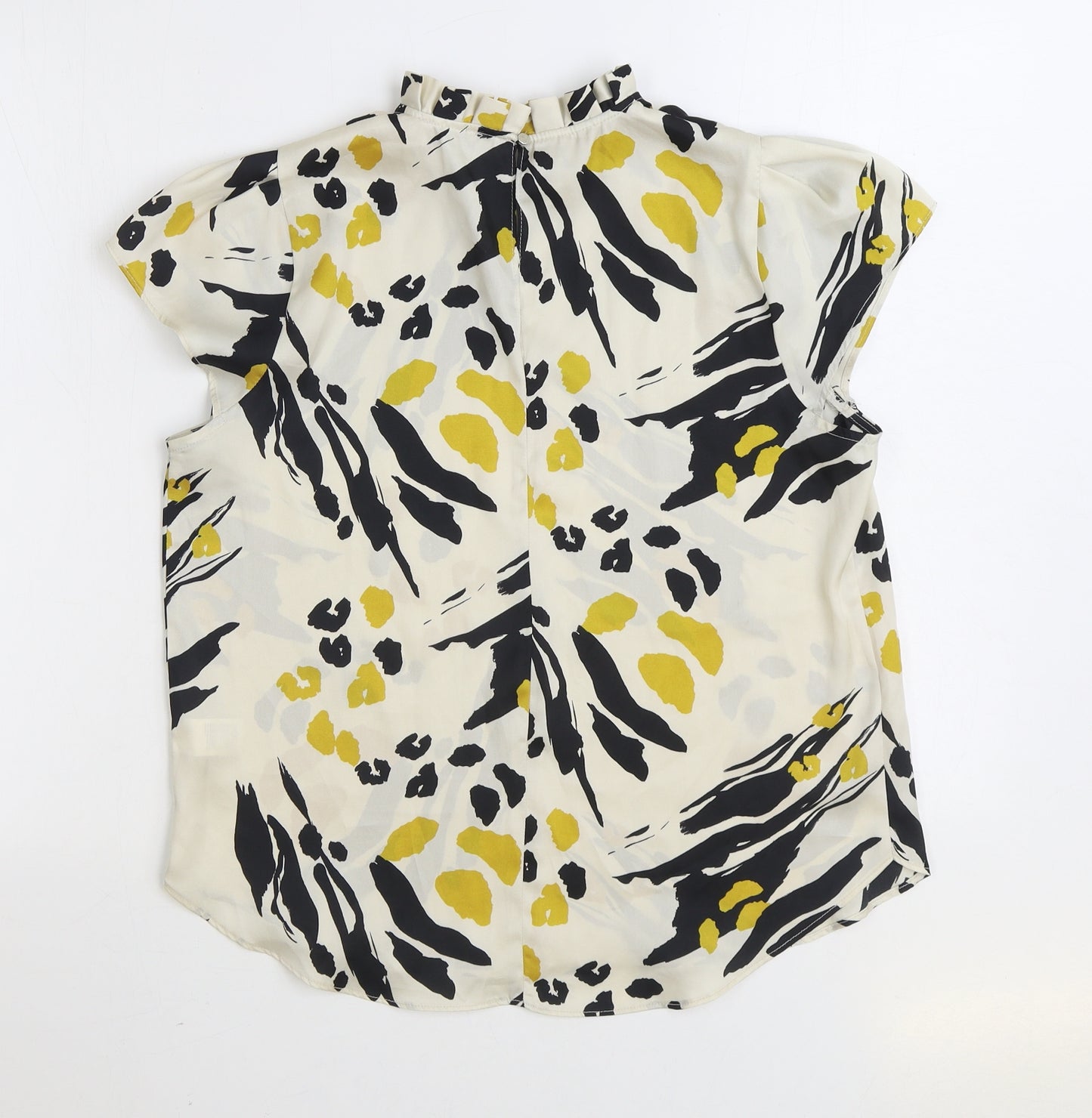River Island Womens Multicoloured Geometric Polyester Basic Blouse Size 10 High Neck