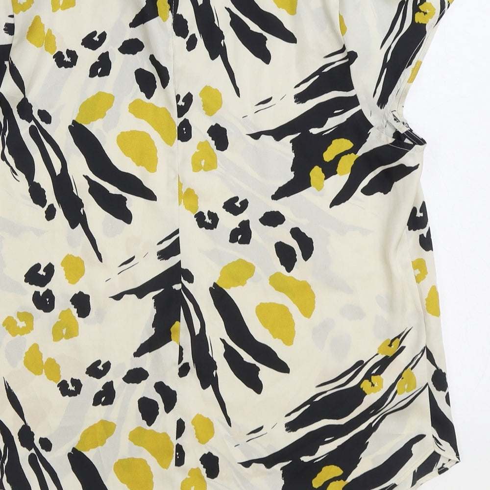 River Island Womens Multicoloured Geometric Polyester Basic Blouse Size 10 High Neck