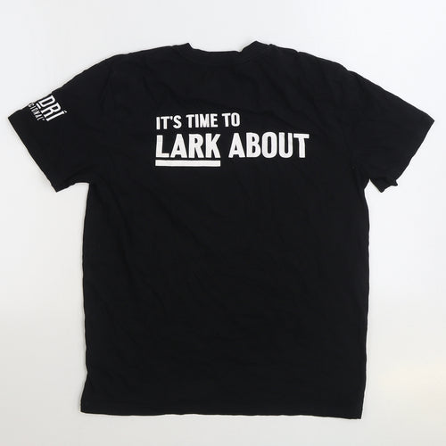 The Lark Mens Black Cotton T-Shirt Size M Round Neck