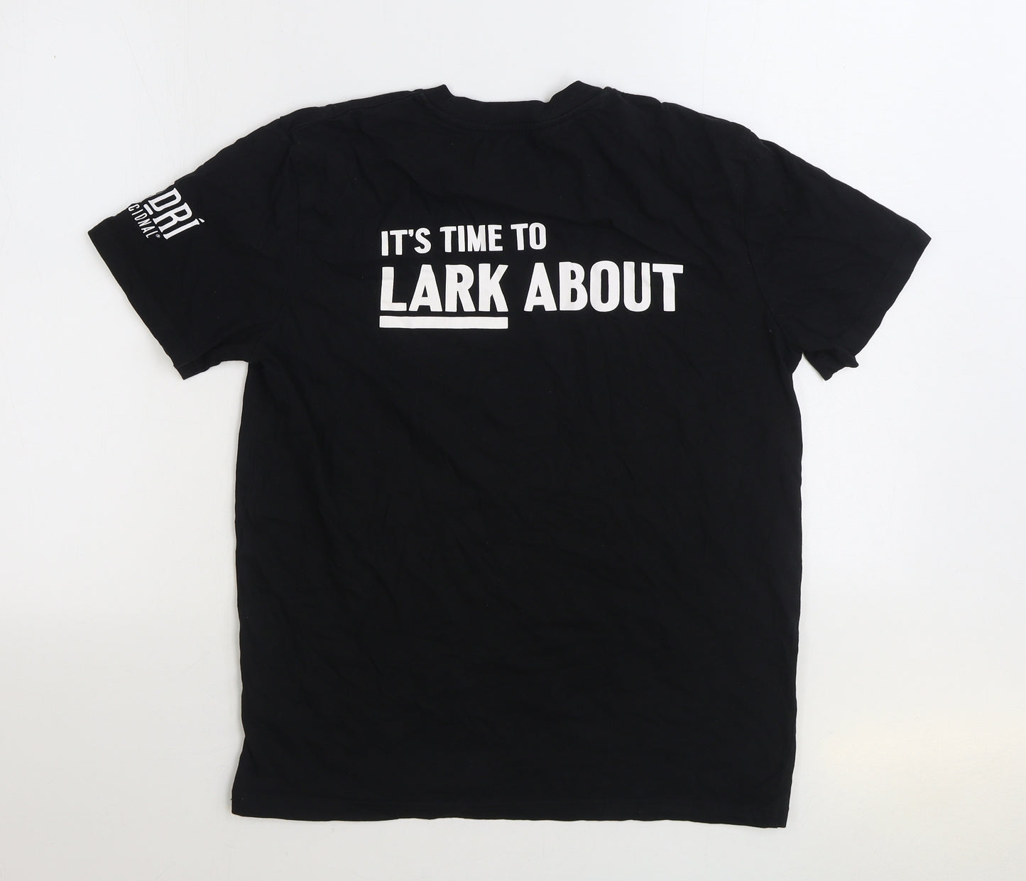 The Lark Mens Black Cotton T-Shirt Size M Round Neck