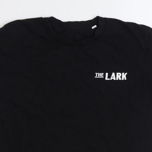 The Lark Mens Black Cotton T-Shirt Size M Round Neck
