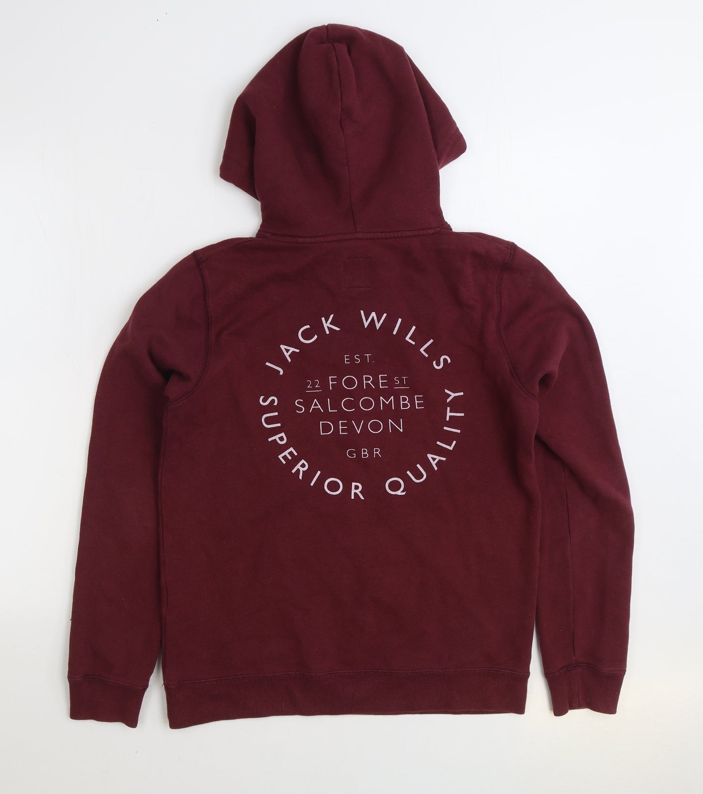 Jack Wills Womens Red Cotton Pullover Hoodie Size 10 Pullover