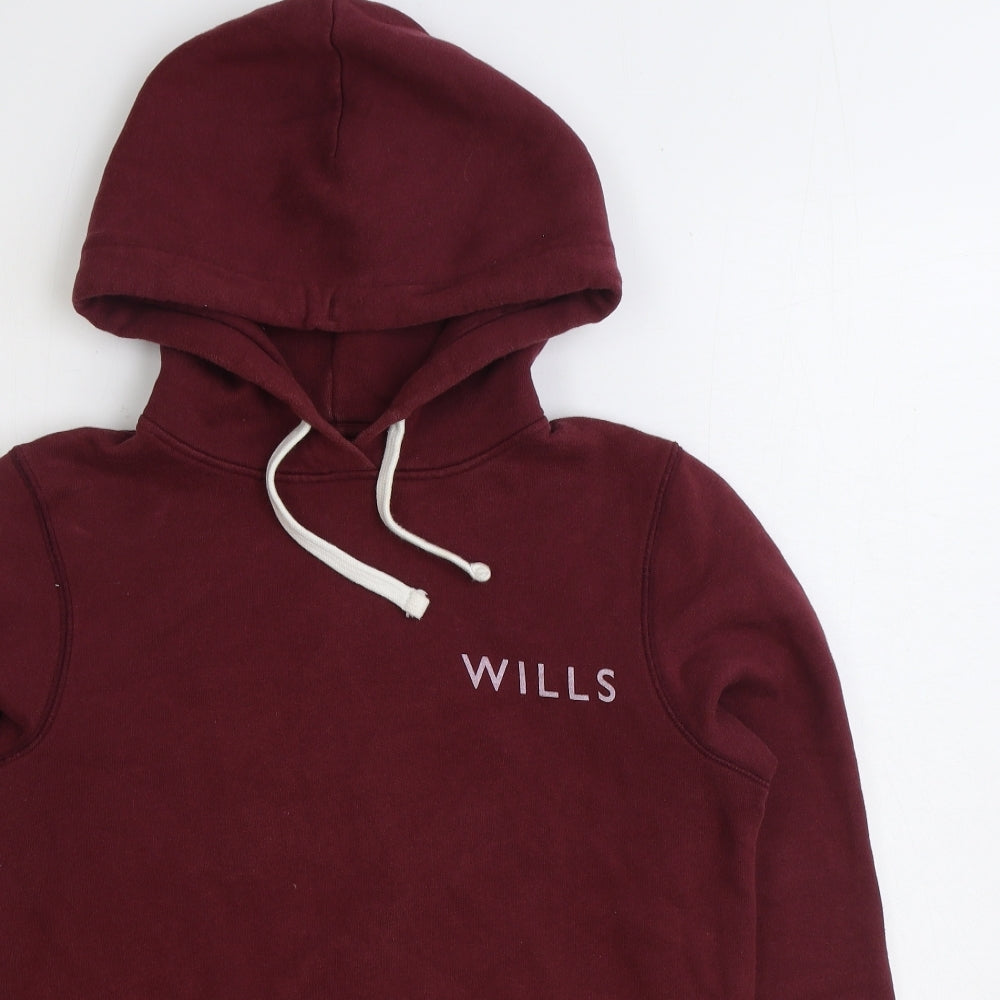 Jack Wills Womens Red Cotton Pullover Hoodie Size 10 Pullover