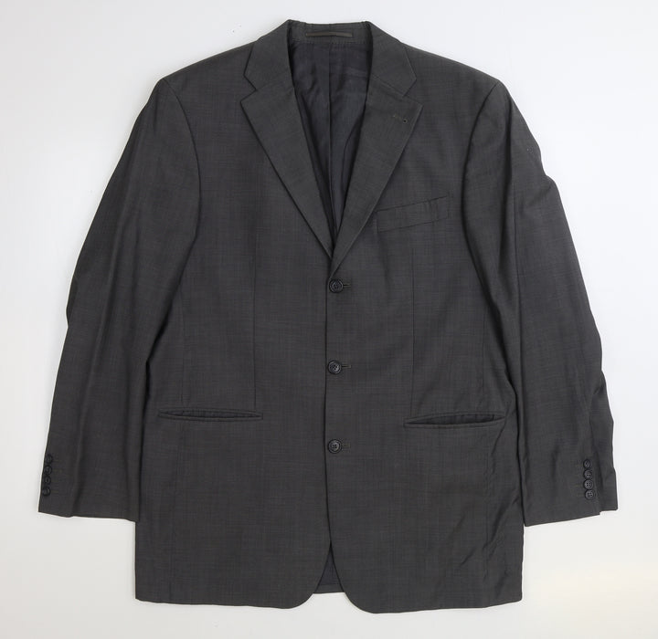 Lanificio Mens Grey Polyester Jacket Suit Jacket Size 42