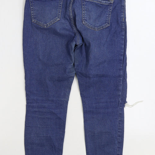 New Look Womens Blue Cotton Skinny Jeans Size 10 L25 in Regular Zip