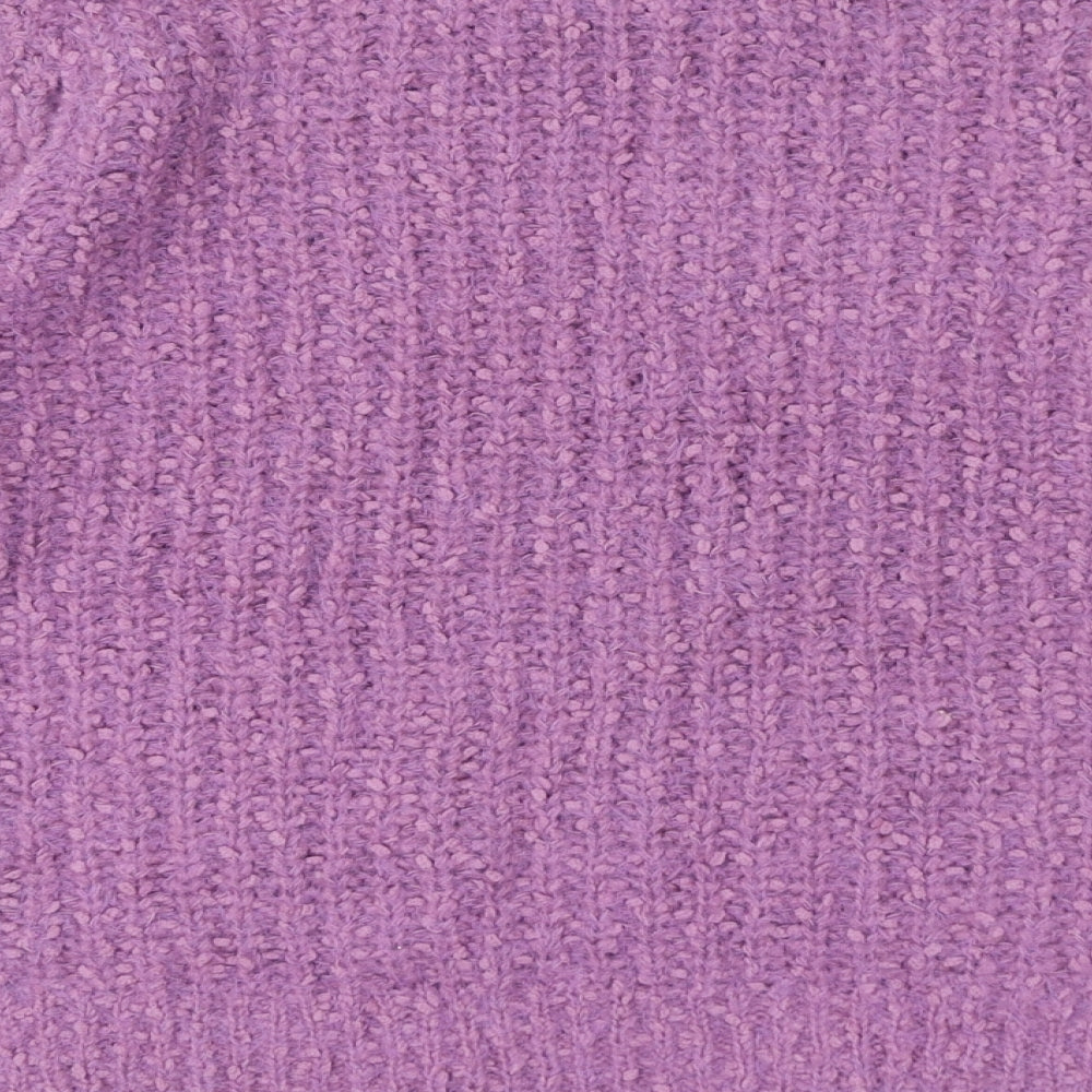 Marks and Spencer Womens Purple Round Neck Polyester Pullover Jumper Size 14
