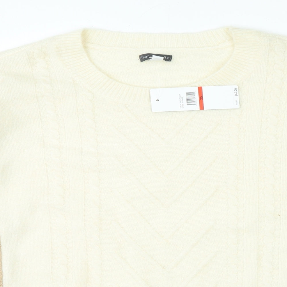 Harper & Liv Womens Multicoloured Round Neck Striped Polyester Pullover Jumper Size XS