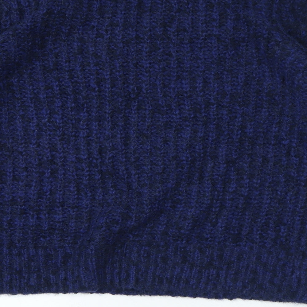 Marks and Spencer Womens Blue Round Neck Polyester Pullover Jumper Size 14