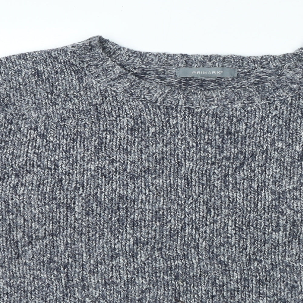 Primark Womens Blue Round Neck Cotton Pullover Jumper Size L