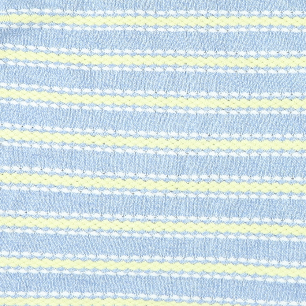 Preworn Womens Multicoloured Round Neck Striped Pullover Jumper Size M - Buttons on side