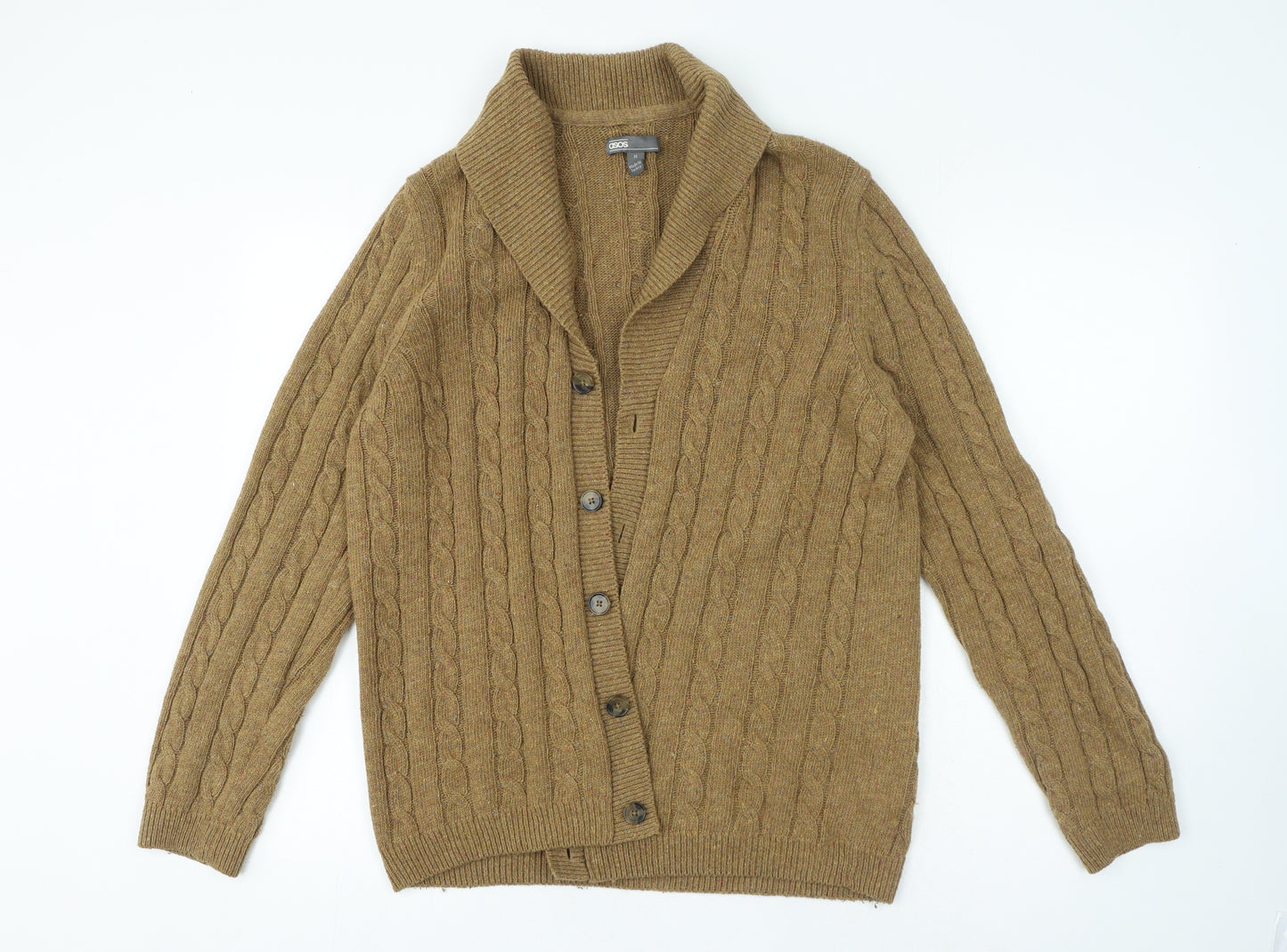 ASOS Womens Brown V-Neck Polyester Cardigan Jumper Size M