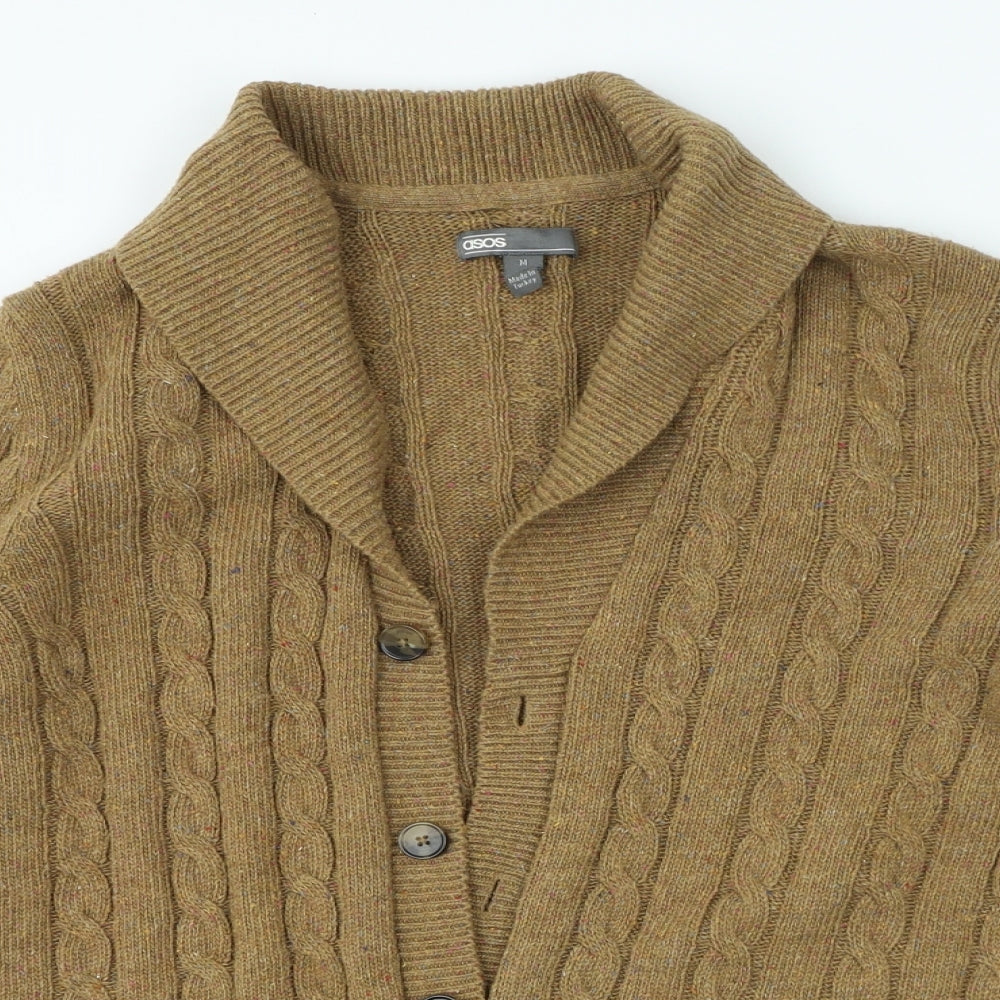 ASOS Womens Brown V-Neck Polyester Cardigan Jumper Size M