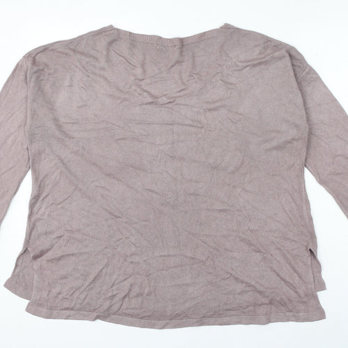 Vanessa Aexandra Womens Beige Modal Jersey T-Shirt Size M V-Neck - Rock N Love