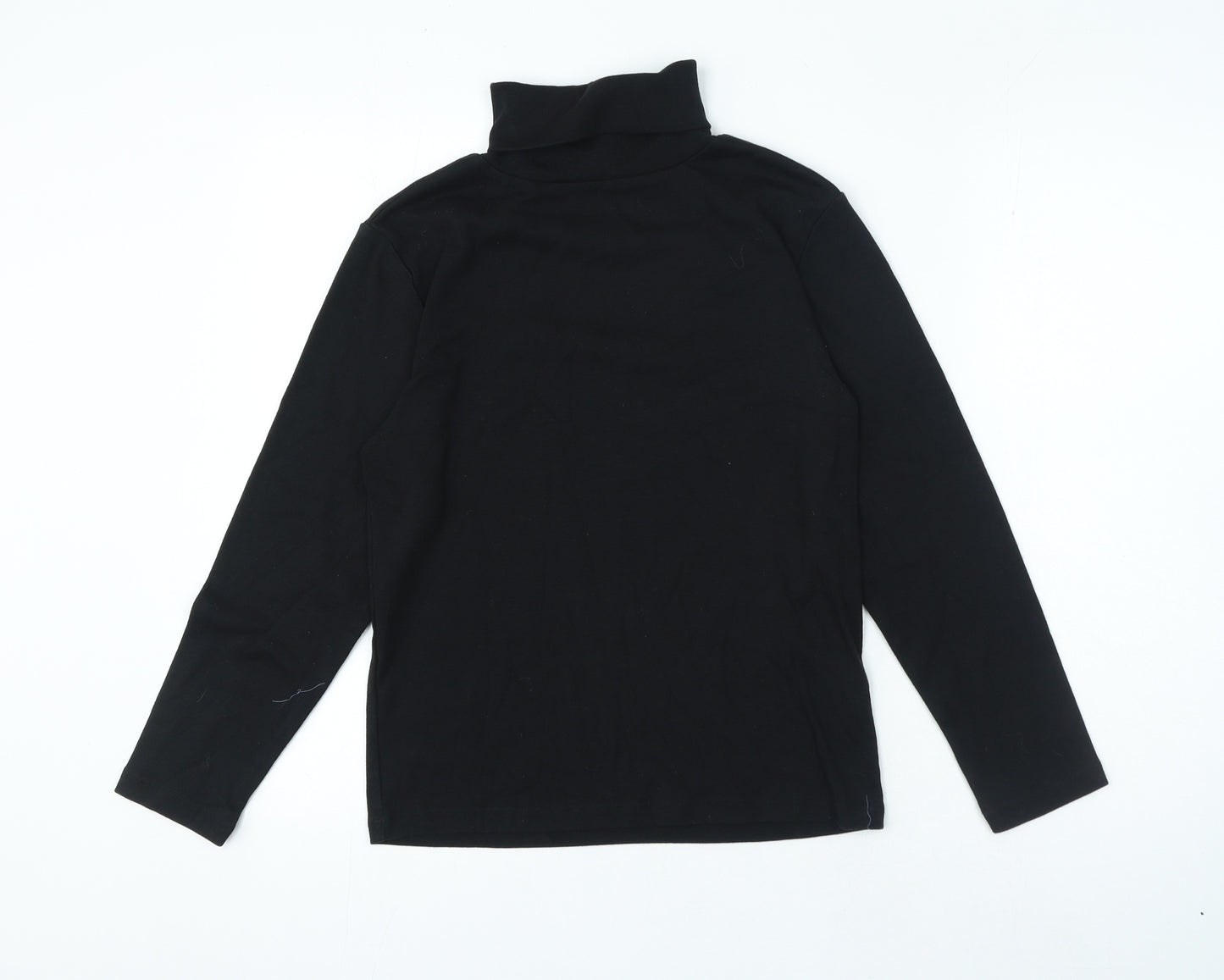 Preworn Womens Black Polyester Jersey T-Shirt Size M High Neck