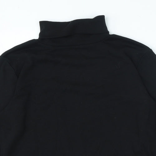Preworn Womens Black Polyester Jersey T-Shirt Size M High Neck