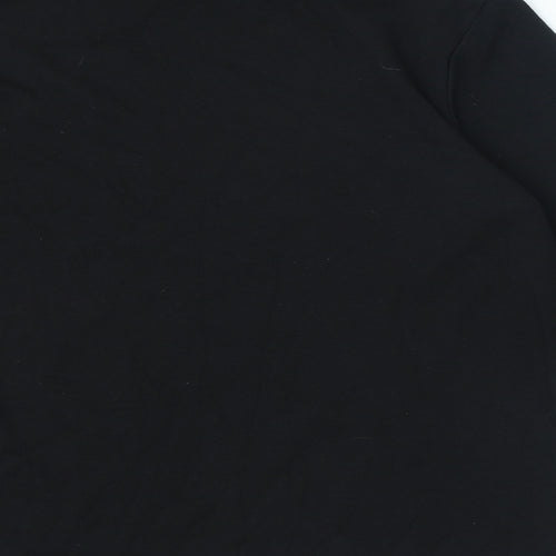 Preworn Womens Black Polyester Jersey T-Shirt Size M High Neck