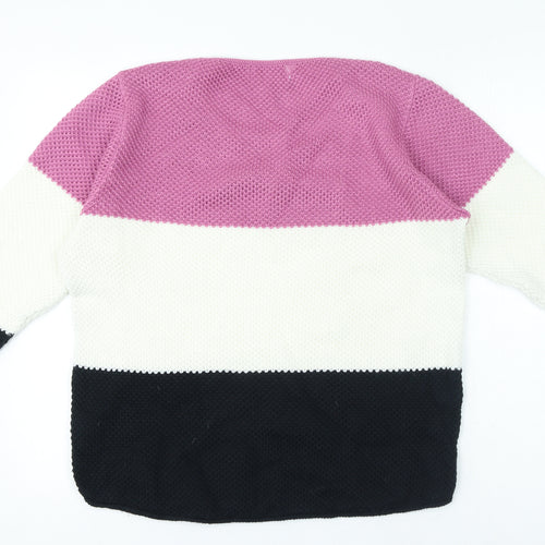 Preworn Womens Multicoloured Roll Neck Striped Acrylic Pullover Jumper Size M