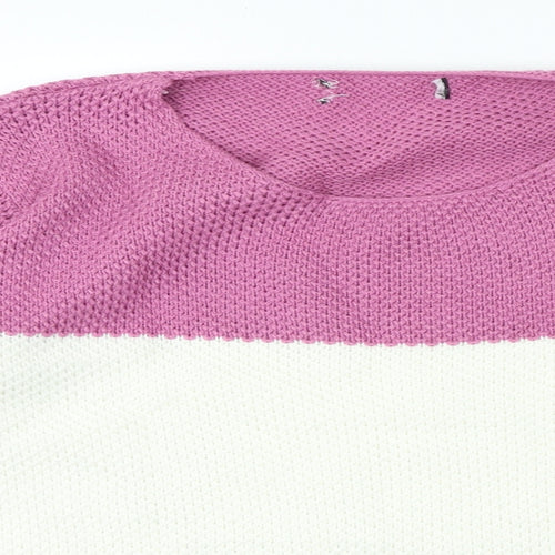 Preworn Womens Multicoloured Roll Neck Striped Acrylic Pullover Jumper Size M