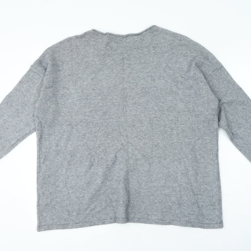 Sweet Lady Womens Grey Round Neck Polyamide Pullover Jumper Size S